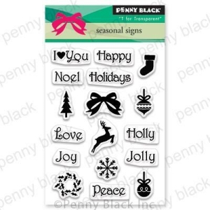 Penny Black Clear Stamps Seasonal Sign 3"X4"