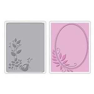 Sizzix Textured Impressions Embossing Folders 2PK - Birds & Wreath Set