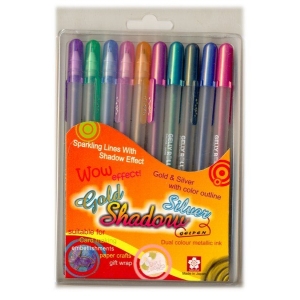 Sakura Gelly Roll Gold & Silver shadow Set of 10 pens