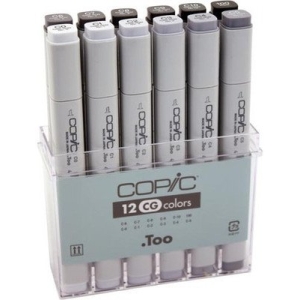 Copic Cool Grey Marker - Set of 12 Markers