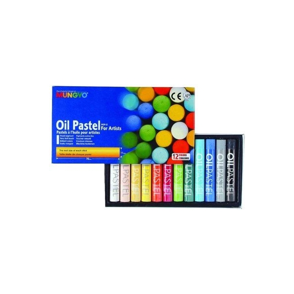 Mungyo Round Shaped Oil Pastel Crayon (12 Colors)