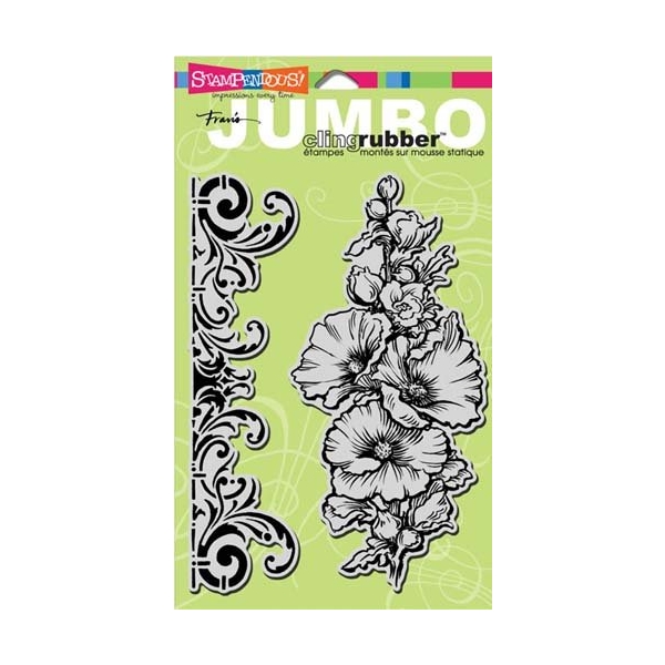 Stampendous Jumbo Cling Rubber Stamp - Hollyhock