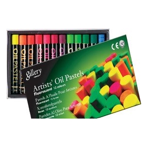 Mungyo Oil Pastel Crayon (12 assorted fluorescent colors)