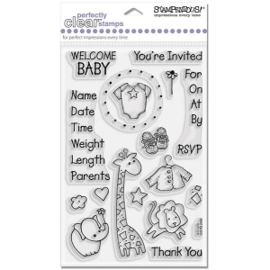 Stampendous Perfectly Clear Stamp - Baby Invite