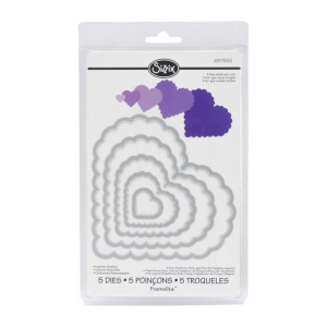 Sizzix Framelits Dies 5/Pkg-Scallop Hearts