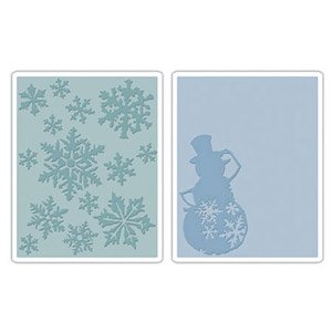 Tim Holtz Sizzix Texture Trades - Snow Flurries & Snowman Set (A2 Large)