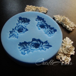 Rose Flower branch Silicone clay Mould