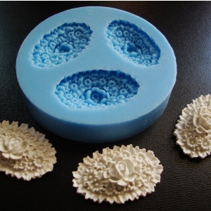 Oval Flower-2 Silicone Clay Mould