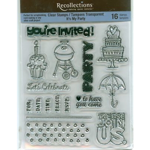 Recollections Clear Stamps - Its My Party (16 Stamps)