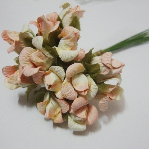 Mulberry Paper Roses - Peach Curled Buds