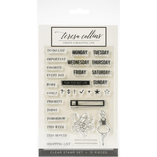 Teresa Collins Clear Stamp Set - Planner Girl