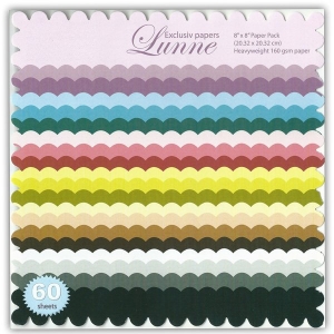 Assorted Scalloped Edge 8x8 Paper Pack - Exclusiv (60 Sheets)