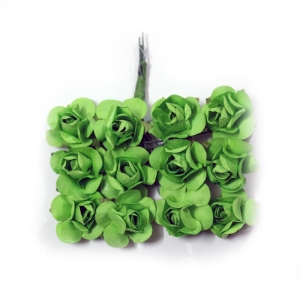 Mulberry Paper Roses - Bright Green (Pack of 24 roses)