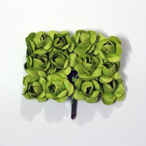 Mulberry Paper Roses - Light Green (Pack of 24 roses)