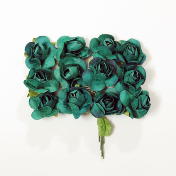 Mulberry Paper Roses - Velvet Green (Pck of 24 roses)