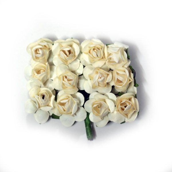 Mulberry Paper Roses - Cream (Pack of 24 roses)