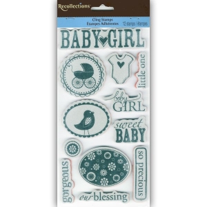 Recollections Cling Stamps - Baby Girl (12 Stamps)