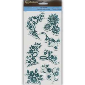 Recollections Cling Stamps - Floral Shapes (7 Stamps)