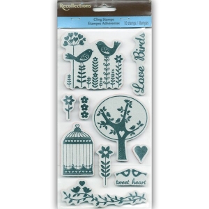 Recollections Cling Stamps - Love Birds (10 Stamps)