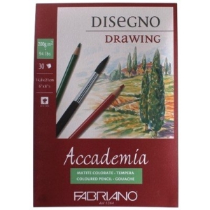 Fabriano Accademia Drawing Pad - 200GSM A5 - 6X8.25" (30 Sheets)