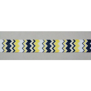 GrossGrain 1 Inch Ribbons - Chevron Style - Yellow and Black