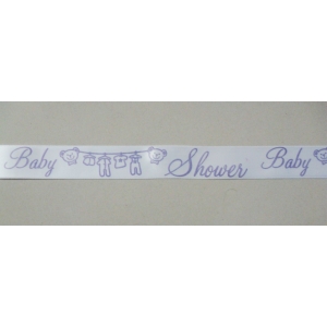 Baby Shower Ribbon - White and Purple