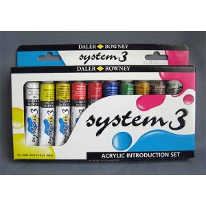 Daler Rowney System 3 Introduction Acrylic Colors Set - 10 Colors