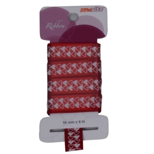 Sewrite Twin Hearts Ribbon - Red Wagon