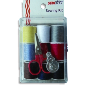 Sewrite Sewing Kit with Scissors and Spooled Thread