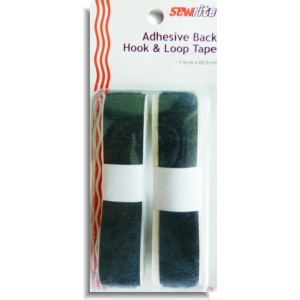 Sewrite Adhesive Back Hook & Loop Tape - Black