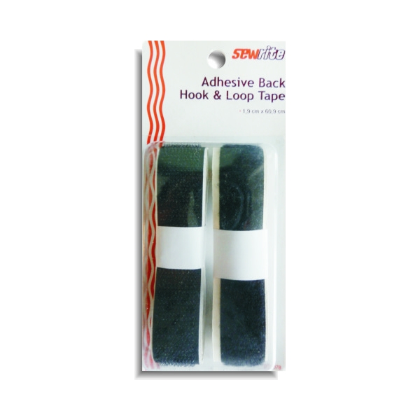 Sewrite Adhesive Back Hook & Loop Tape - Black