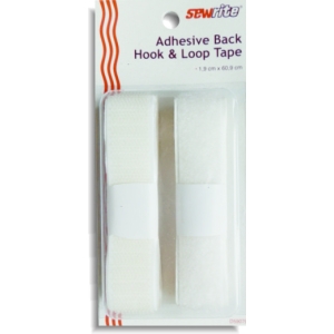 Sewrite Adhesive Back Hook & Loop Tape - White