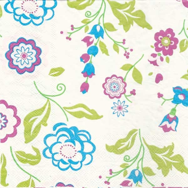 A pack of 12 by 12 inch Decoupage Napkins(5 pcs) - Floral Design 3