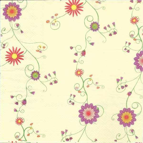 A pack of 12 by 12 inch Decoupage Napkins(5 pcs) - Floral Design 8