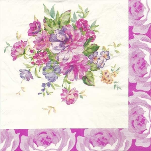 A pack of 12 by 12 inch Decoupage Napkins(5 pcs) - Floral Design 11