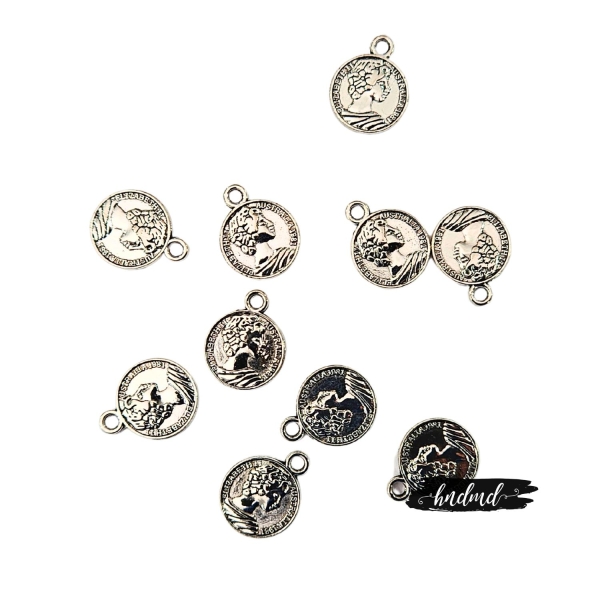 Metal Charms - Small Coins (Pack of 10)