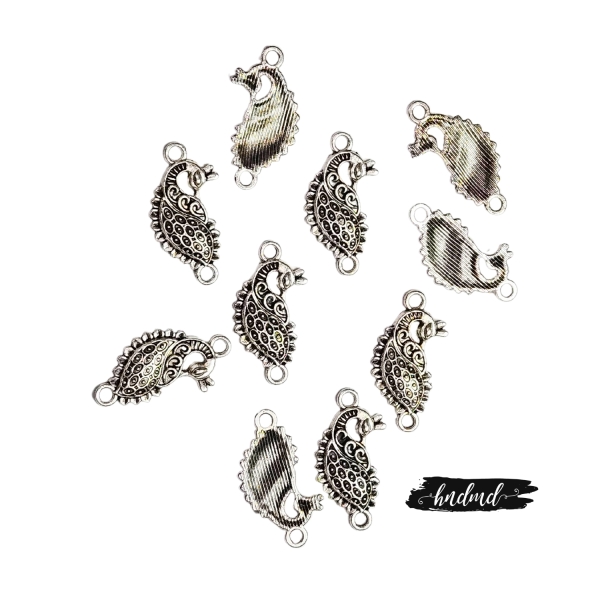 Metal Charms - Small Peacocks (Pack of 10)