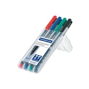 Staedtler Lumocolor Permanent Markers - Pack of 4 Colors