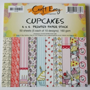 6x6 Paper Pack - Cupcakes (Set of 50 sheets)