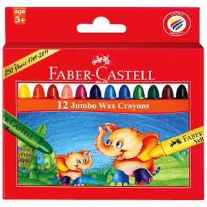 Faber Castell Jumbo Wax Crayons (Pack of 12)