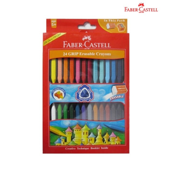 Faber Castell Erasable Grip Crayons (Pack of 24)