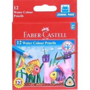 Faber Castell Triangular Water Colour Pencils - Set of 12 (Half-Length)