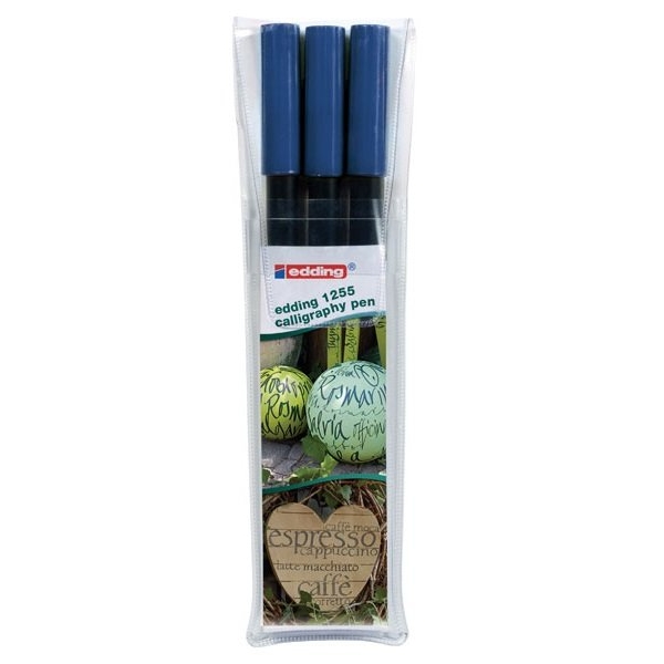 edding 1255 Calligraphy Pen - Blue (Pack of 3)