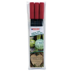 edding 1255 Calligraphy Pen - Crimson Red (Pack of 3)