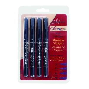 Manuscript Callicreative 4 Black Italic Marker Pens