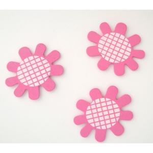 Wooden Die Cuts - Flowers - Pink (Pack of 5)