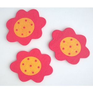 Wooden Die Cuts - Flowers - Dark Pink (Pack of 5)