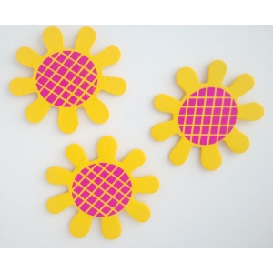 Wooden Die Cuts - Flowers - Yellow (Pack of 5)