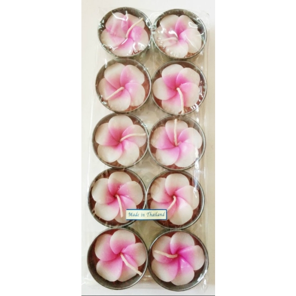 Aromatic Hibiscus shaped Tea Lights (Pack of 10) - Pink