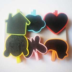 Assorted Wooden Clips - Chalkboard Look